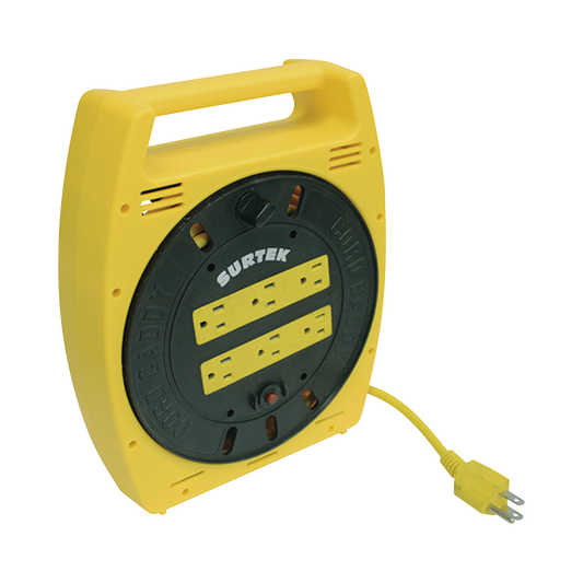 SYS-136035 - Multicontacto Eléctrico Tipo Carrete con 6 Contactos y 6 metros de Extensión / 127 V CA 10 A Máximo.