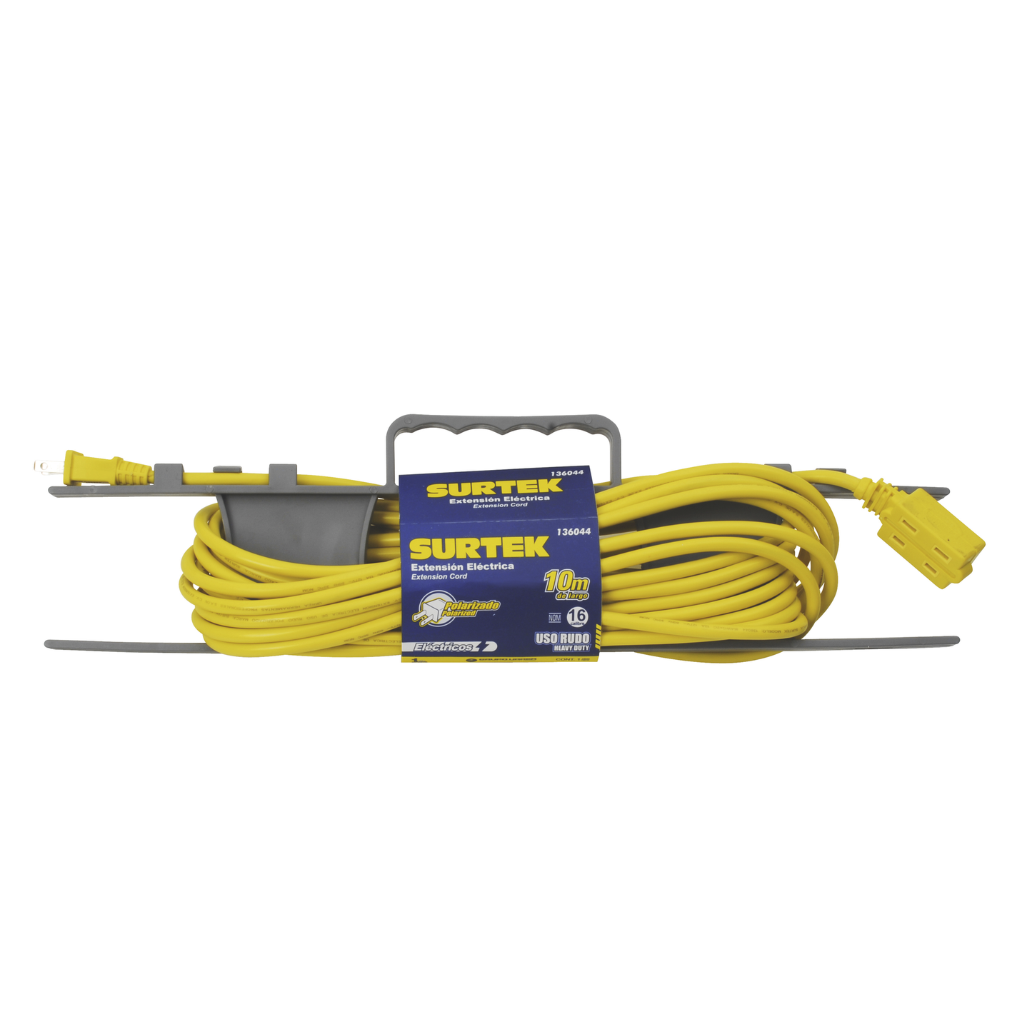 SYS-136041 - Extensión eléctrica de Uso Rudo 4 metros / 127 V CA 10 A Máximo / Color Amarillo.