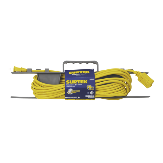 SYS-136042 Extensión Eléctrica de Uso Rudo 6 metros / 127 V CA 10 A Máximo / Color Amarillo.