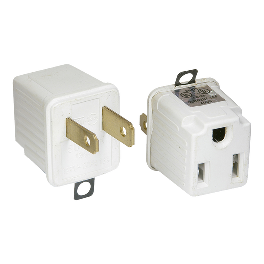 SYS-136074 Adaptador clavija de aterrizado a polarizado 2 piezas ABS