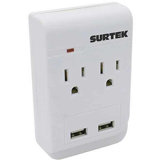 SYS-136205 - Multicontacto de ABS con 2 contactos aterrizados  y 2 puertos USB.