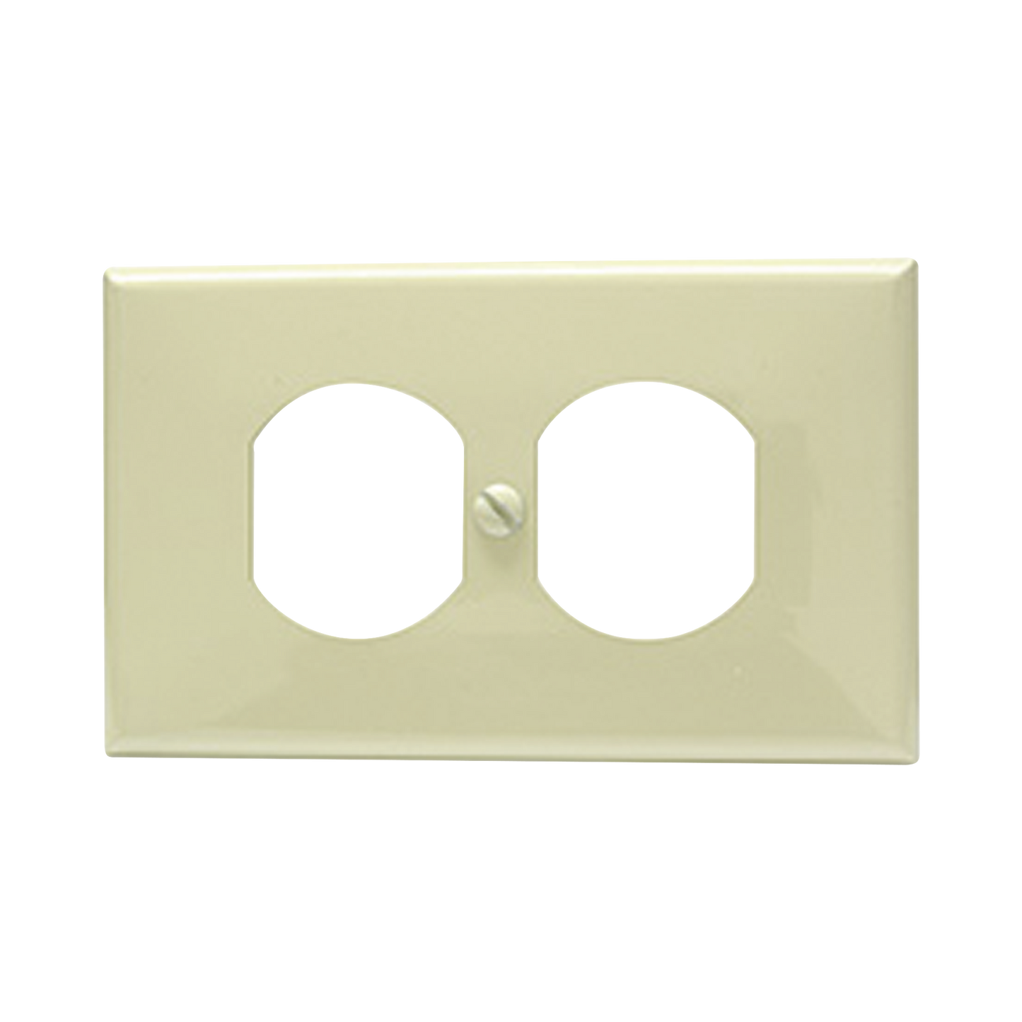 SYS-136600 - Placa de plástico para contacto dúplex color marfil.