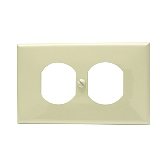 SYS-136600 - Placa de plástico para contacto dúplex color marfil.