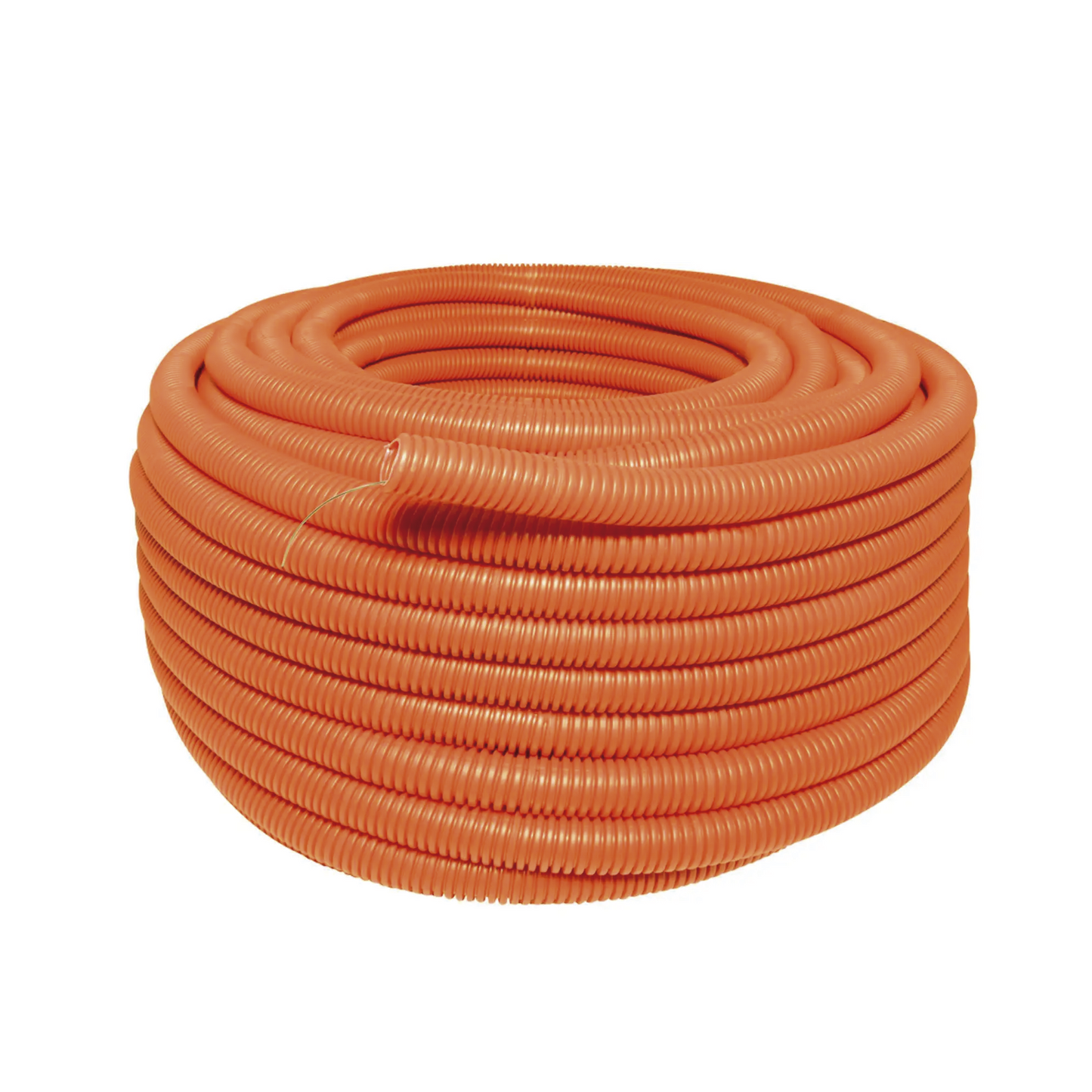 SYS136854 - Manguera Poliducto Corrugado Flexible Naranja Reforzado de 1" x 50 m Para Instalaciones Eléctricas /Polietileno Alta Densidad HDPE/ Con guía /Resistente a Intemperie.