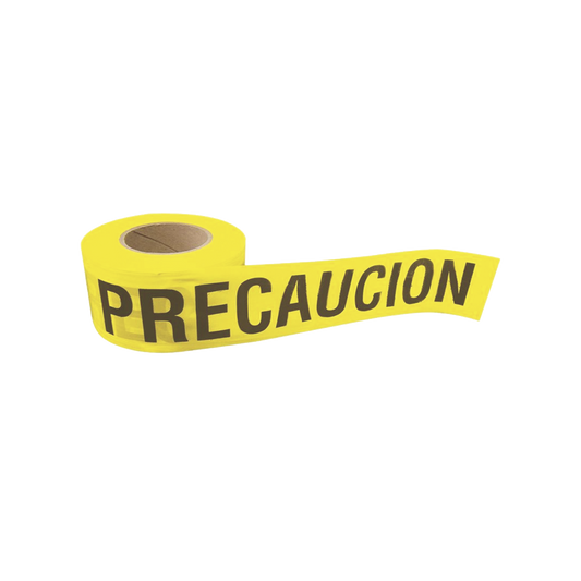 SYS-137297 - Cinta para barricada "PRECAUCION" de 100 m y ancho de 3".