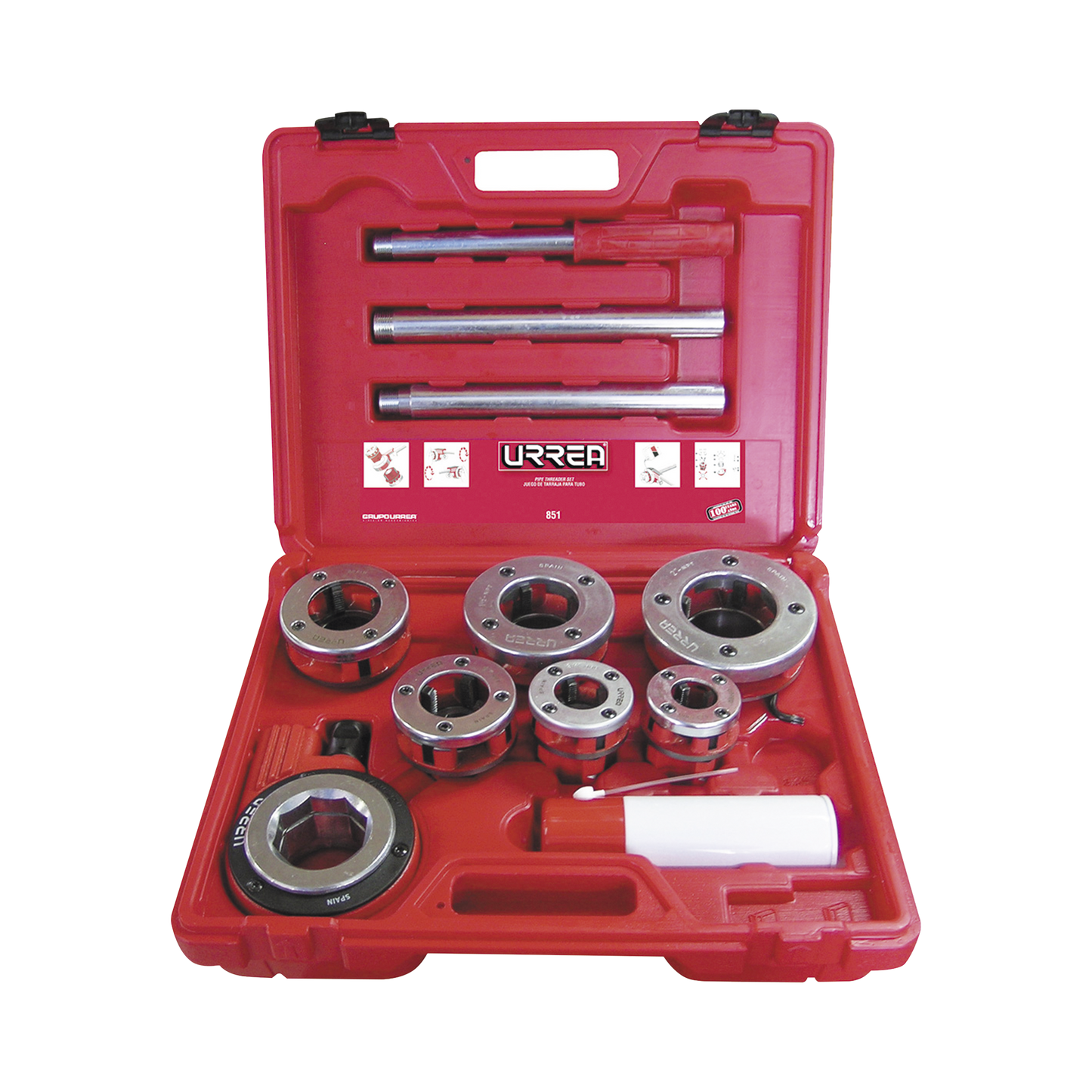 SYS-851 - Juego de Tarraja de dados para tubo 1/2" - 2" NPT 9 piezas