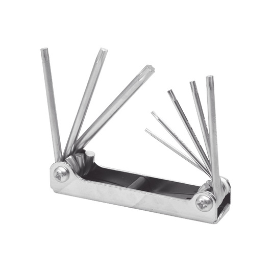 SYS-ALLFTN8 - Juego de 8 llaves hexagonales Torx® tipo navaja, estuche metálico.