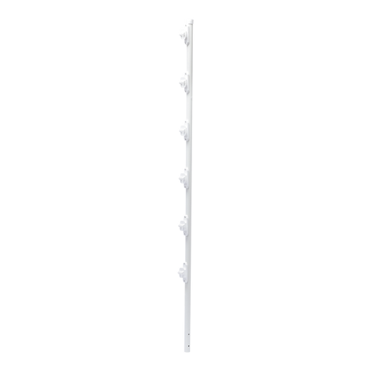 SYS-POST-10W Poste con 6 Aisladores de PASO  para Cerca Electrificada. Tubo Galva. de 1.4m, cal. 18 de 1 Diam. + Pintura Blanca.