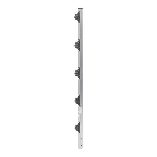 SYS-POST-2-R2 Poste de Paso de 1m para Cerca Electrificada de PTR Cuadrado de Aluminio de 1 de lado con 5 Aisladores Instalados.