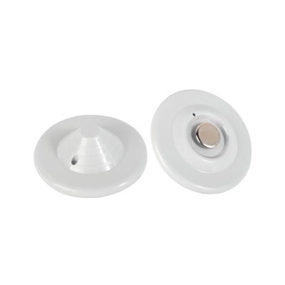 T004 - Paquete 100 pzas Tags / Para Ropa / Tipo Mini UFO / Gris Claro