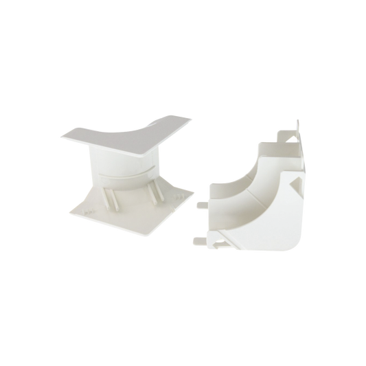 T45ICIW - Esquinero interior, para uso con canaleta T45, Material PVC Rígido, Color Blanco Mate