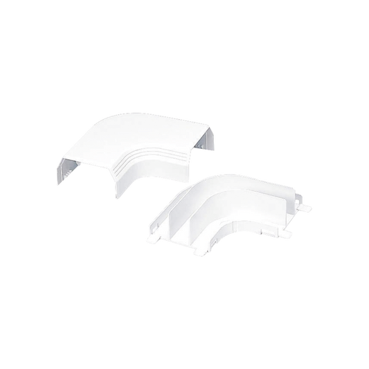 T45RAIW - Curva de radio controlado, para uso con canaleta T45, Material PVC Rígido, Color Blanco Mate