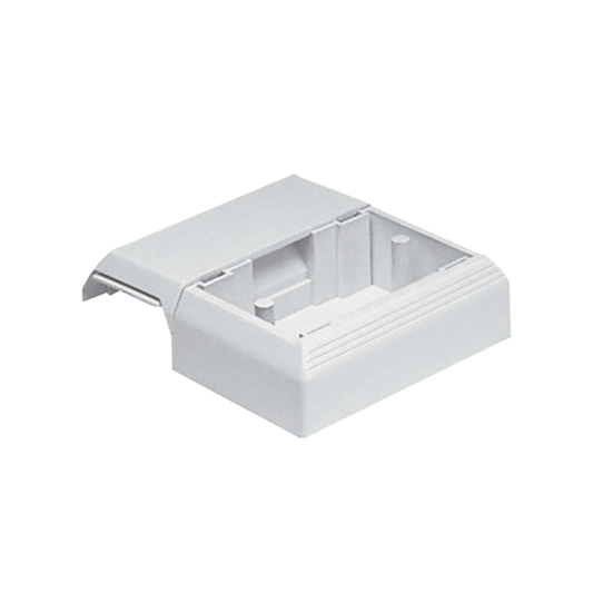T45WCIW - Caja Superficial Con Bisagras de Instalación a Presión, Para Canaletas T45, Material PVC Rígido, Color Blanco Mate