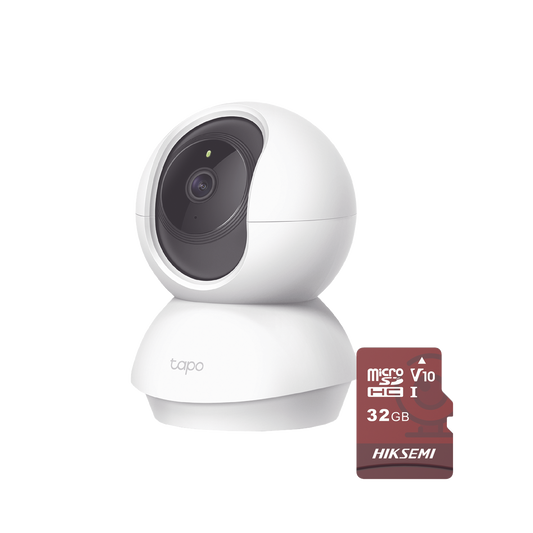 TAPOC200/HS32 Kit de Cámara IP Wi-Fi / Incluye 1 Pieza Modelo TAPOC200 / 2 Megapixel /  Utiliza La App Tapo / 1 Memoria Micro SD  Hiksemi Modelo  HS-TF-E1/32G