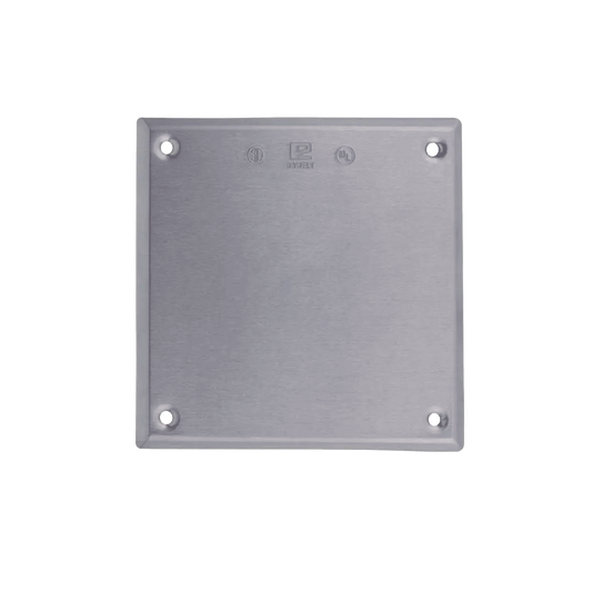 TC-04-18 - Tapa cuadrada ciega de aluminio para caja cuadrada.