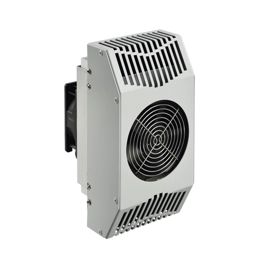 TE090624010 - Refrigerador Termoeléctrico / 24V DC / 52W (178 BTU/h) / Interiores y exteriores / Efecto Peltier / Enfriamiento y Calentamiento / Acero Gris RAL 7035 / Montaje Vertical-Horizontal / -40°C a 55°C (-40°F a 131°F)