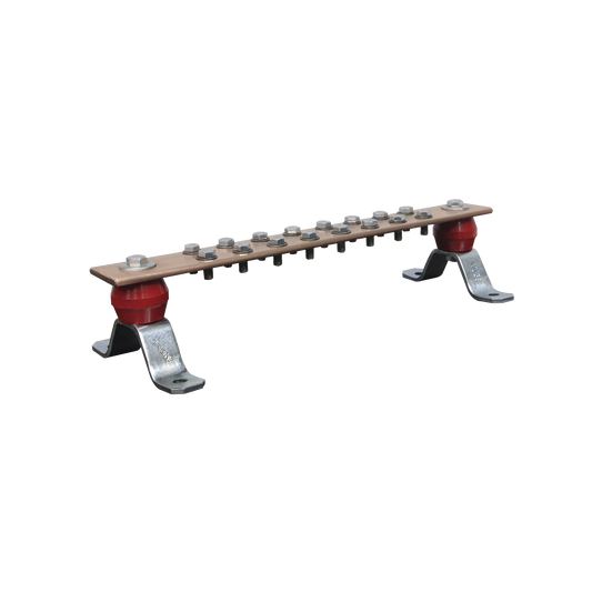 TG-BPS-240 - Barra de Unión de Cobre de 16 Contactos 2" x 15-1/4" x 1/4" (50.8 x 387.35 x 6.35 mm)