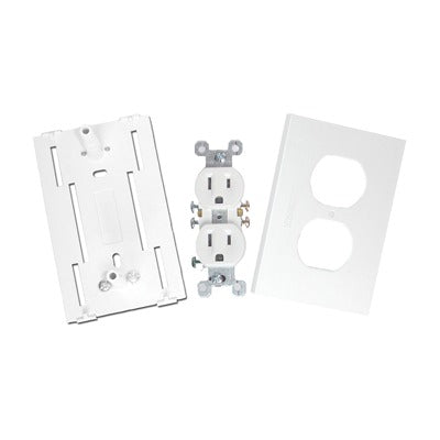 TEK-100-DUPLEX - Contacto eléctrico doble, soporte y tapa color blanco de PVC auto extinguible,  para canaleta TEK100 (5591-10200)