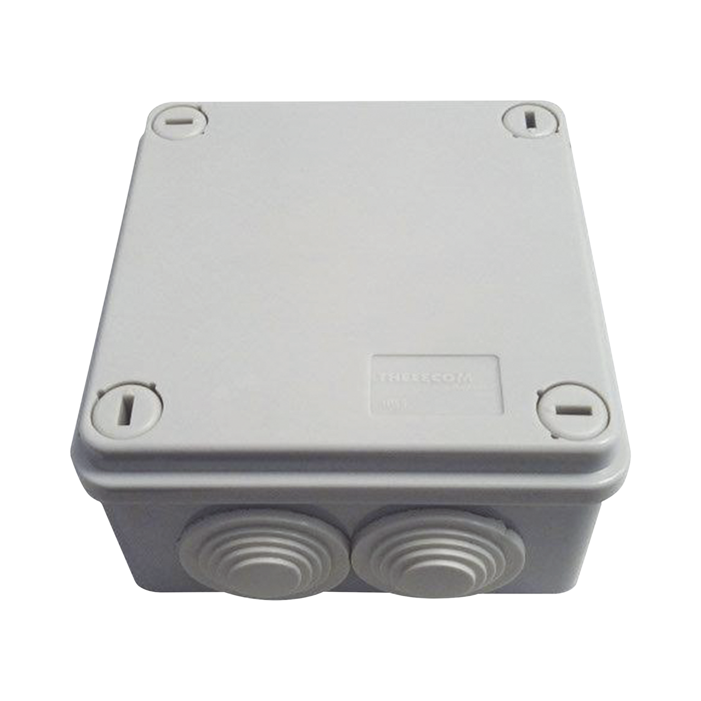 TH-CJE - Caja Tipo Estanca IP55, con 6 Entradas, Tapa y Tornillo de Vuelta de 1/4, 100 x 100 x 50 mm (3.94 x 3.94 x 1.97 Pulgadas), Color Gris