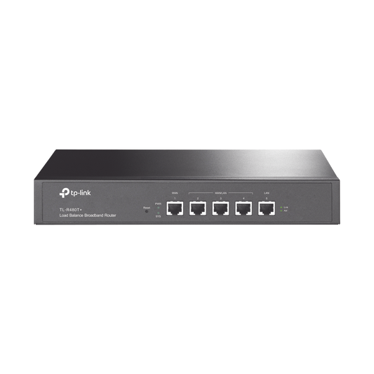 TL-R480T Router Balanceador de Carga Multi-Wan, 1 puerto LAN 10/100 Mbps, 1 puerto WAN 10/100 Mbps, 3 puertos Auto configurables LAN/WAN, Sesiones Concurrentes 30,000 para Negocios Pequeños y Medianos