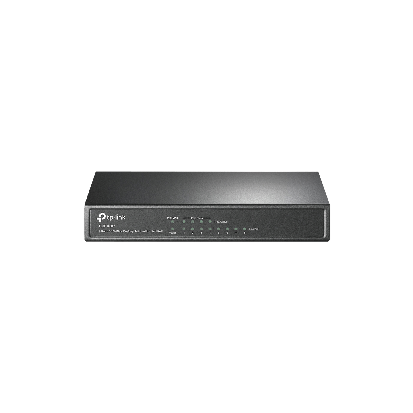 TL-SF1008P Switch PoE+ No Administrable / De Escritorio 8 puertos 10/100 Mbps / 4 puertos PoE af/at Inteligente / Presupuesto 66 W / Hasta 250 metros