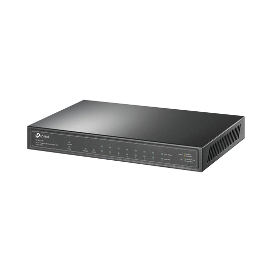 TL-SG1210P Switch de escritorio PoE+, no Administrable 8 puertos 10/100/1000 Mbps + 1 puertos 10/100/1000 Mbps (Uplink) + 1 puerto SFP, 63W