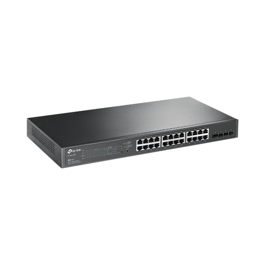 TL-SG2428P Switch PoE JetStream SDN Administrable 24 puertos 10/100/1000 Mbps + 4 puertos SFP, 24 puertos PoE, 250W, administración centralizada OMADA SDN