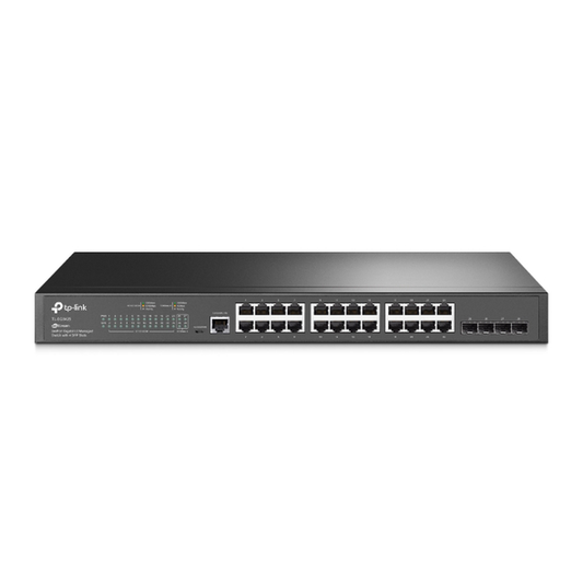TL-SG3428 Switch Omada SDN Administrable / 24 puertos Gigabit y 4 puertos SFP / Funciones sFlow, QinQ y QoS / Administración centralizada OMADA