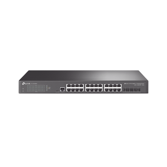 TL-SG3428X Switch Omada SDN Administrable / 24 puertos Gigabit y 4 puertos SFP+ / Funciones sFlow, QinQ y QoS / Administración centralizada OMADA