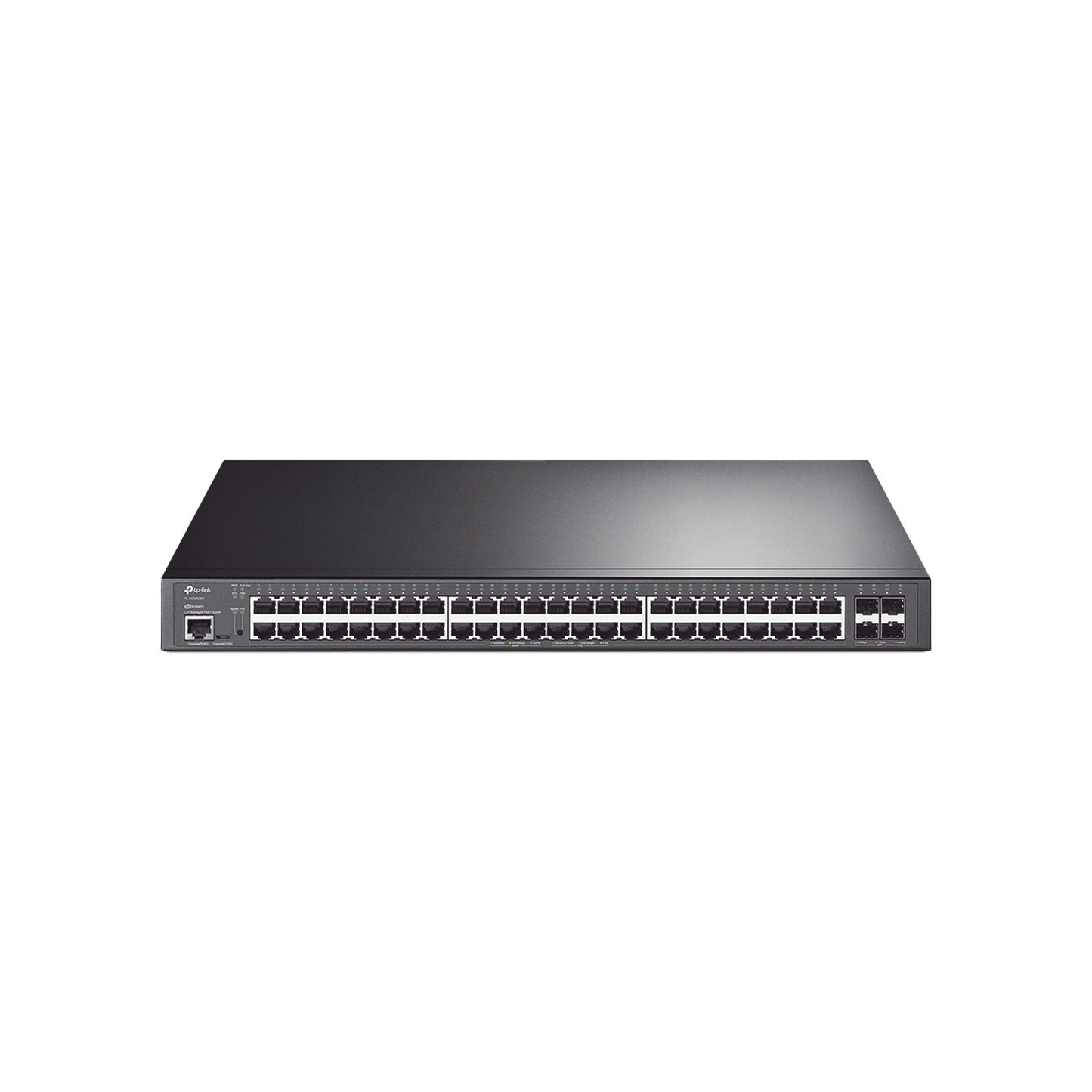TL-SG3452XP - Switch L2+ Omada PoE+ / 48 Puertos PoE+ 10/100/1000 Mbps / 4 Puertos SFP+ 10G / 2 Puertos Consola (RJ45 y microUSB) / Administración Centralizada Omada o Stand-Alone / Multicast IGMP / Calidad de Servicio / Presupuesto PoE 500W / Montaje ...