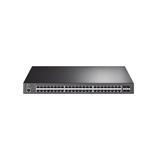 TL-SG3452XP - Switch L2+ Omada PoE+ / 48 Puertos PoE+ 10/100/1000 Mbps / 4 Puertos SFP+ 10G / 2 Puertos Consola (RJ45 y microUSB) / Administración Centralizada Omada o Stand-Alone / Multicast IGMP / Calidad de Servicio / Presupuesto PoE 500W / Montaje ...