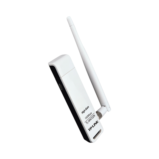 TL-WN722N Adaptador USB inalámbrico de alta ganancia N 150 Mbps 2.4 GHz con 1 antena desmontable de 4dBi