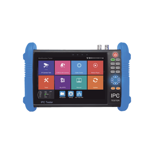 TPTURBO8K Probador de Vídeo Android con Pantalla LCD de 7 para IP ONVIF / HD-TVI (8MP), HD-CVI (8MP) y AHD (5MP) / Wi-Fi, Scanner IP, WiFi, entrada HDMI