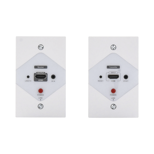 TT372W Kit Extensor HDMI en PLACAS DE PARED para distancias de 40 metros / Resolución 1080P @ 60 Hz / Cat 6/6A/ 7 / HDR/ Cero Latencia / Soporta Control Remoto / Placa de pared de 2.74 x 4.49? (tamaño estándar de EE.UU.).