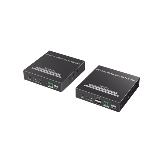 TT582KVM Kit Extensor KVM (HDMI y USB) hasta 120 metros | Transmite el Video y Controla tu DVR vía USB a distancia | Soporta resolución 4K @60Hz | Cat 6, 6a y 7 | Salida Loop en el Tx para visualización local