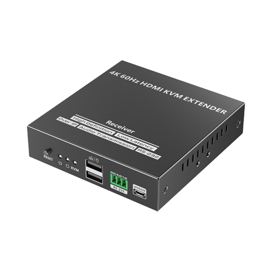 TT582KVM-RX Receptor Compatible para Kit TT582-KVM |4K @60Hz | Cat 6, 6a y 7 |  hasta 150 metros | Transmite el Video y Controla tu DVR vía USB a distancia