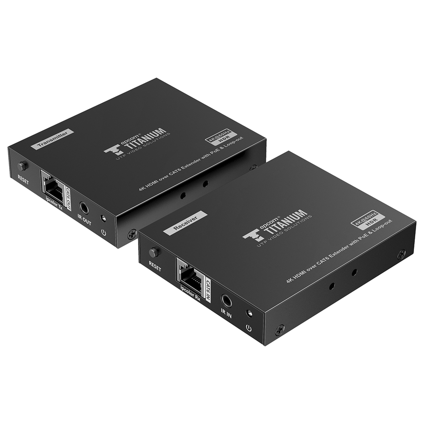 TT-672PRO - Kit Extensor HDMI para distancias de 70 metros / Resolución 4K x 2K@ 60 Hz/ Cat 6, 6a y 7 / IPCOLOR / CERO LATENCIA / SIN COMPRIMIR / Salida Loop / Control IR  / Salida de audio de 3.5mm / PoC
