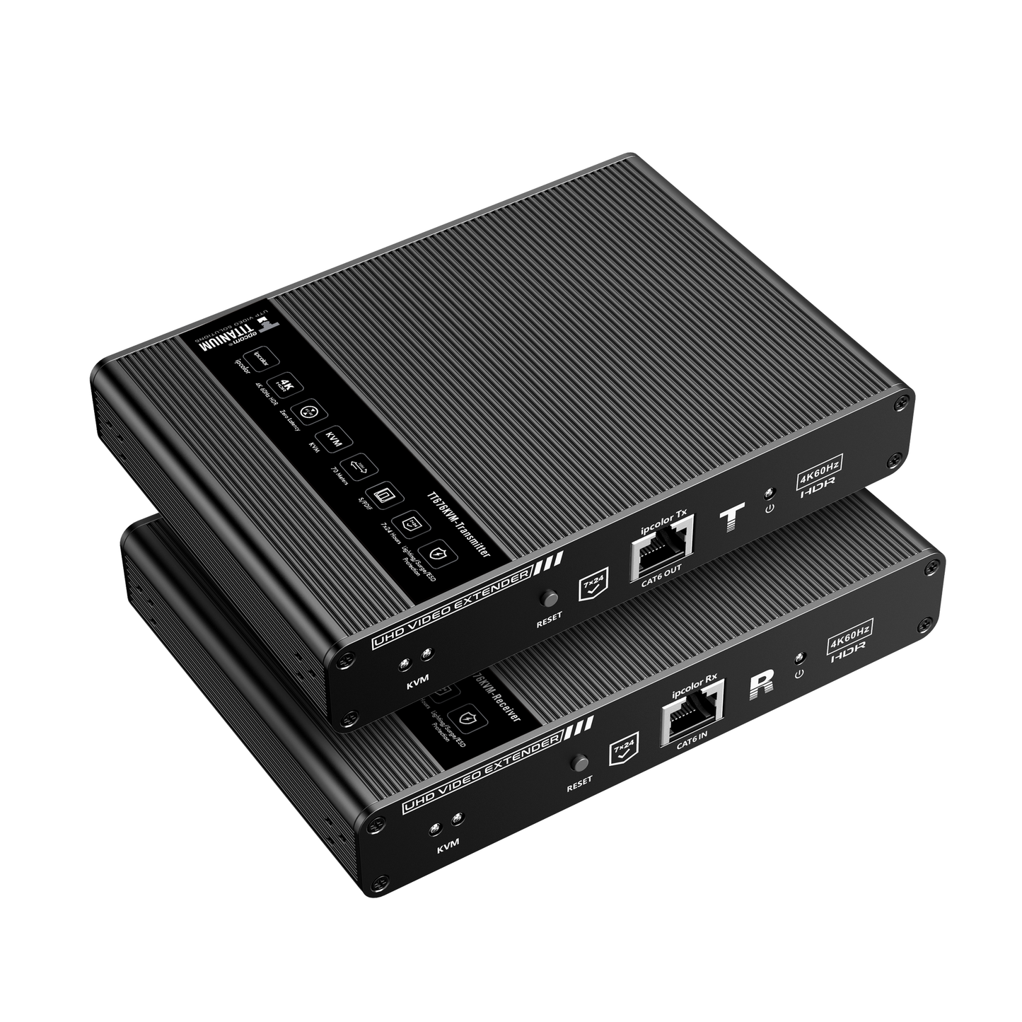 TT676KVM Kit extensor KVM (HDMI y USB) hasta 70 metros / Resolución 4K @ 60 Hz/ Cat 6, 6a y 7 / IPCOLOR / CERO LATENCIA / HDR10 / Salida Loop / Puerto S/PDIF / Uso 24/7 / Transmite el Video y Controla tu DVR vía USB a distancia.