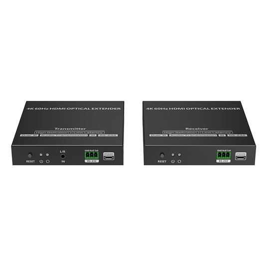 TT982 - Kit extensor por fibra óptica | Hasta 40 kilómetros|  4K@60Hz | con IR | RS232