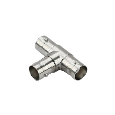 TT-RG-10 Adaptador en T para 75 Ohm de triple conectores BNC Hembras, Níquel/ Oro/ Teflón.