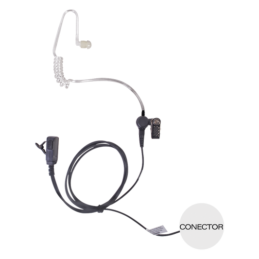 TXEHK04AV2 - Micrófono - audífono de solapa con tubo acústico transparente para KENWOOD PKT23K con tubo acústico de PU (grado médico)