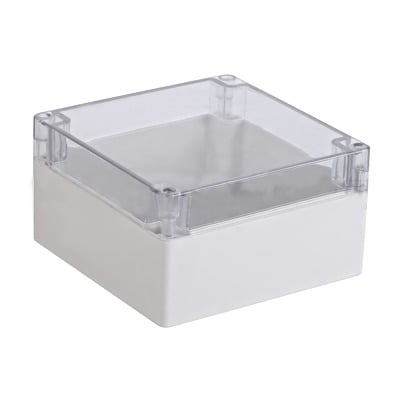 TXG-01-5 Gabinete Plástico para Exterior (IP65) de 160 x 160 x 90 mm Cierre por Tornillos Tapa Transparente.