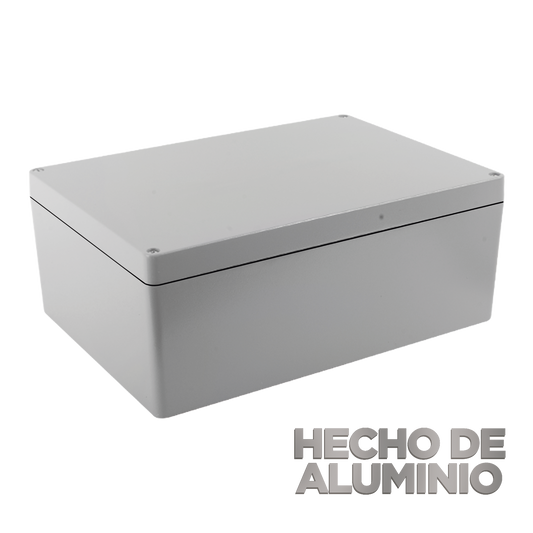 TXG-03-83 Gabinete de Aluminio para Exterior (IP66) de 390 x 280 x 158 mm con Rápida Disipación de Calor, Cierre por Tornillos con Bisagra.