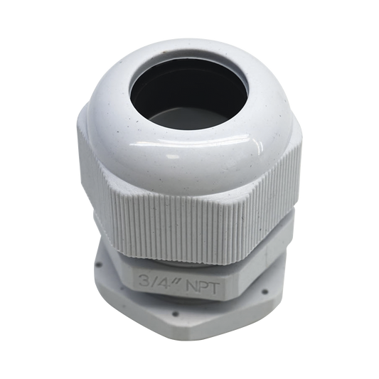 TXG-PG-34N - Conector Plástico Blanco Tipo Glándula para Rosca NPT 3/4"
