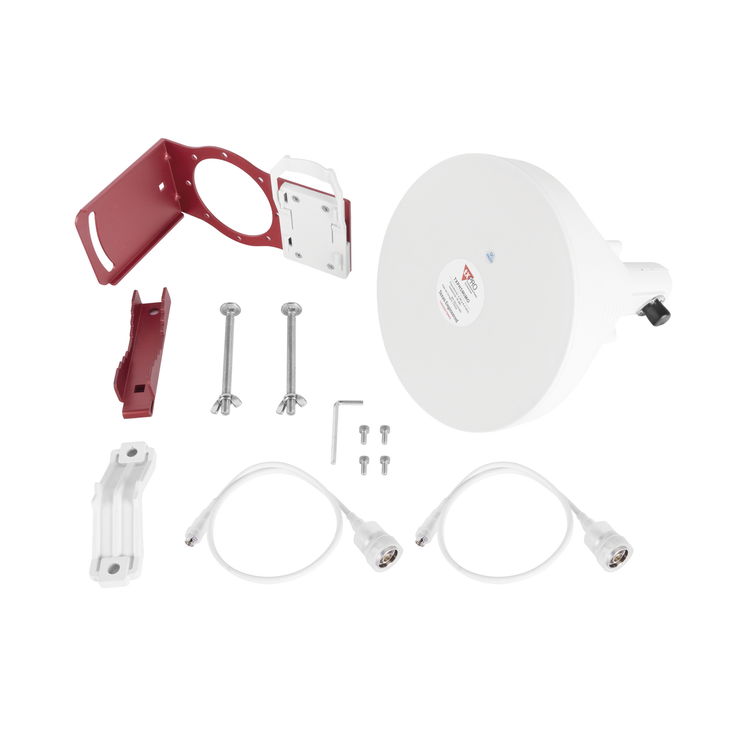 TXPJHSMIMO Antena Tipo Horn de 30 °, 19 dBi, 4.9-6.5 GHz, Ideal para ambientes de alto ruido,  Tipo de conector N-Hembra, con montaje y jumpers incluidos