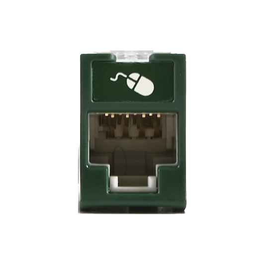 U5-H07NS - Jack UltraMAX Cat5e, UTP, Montaje H�brido en Placa de Pared (Plano y Angulado), Color Verde, Punch Down