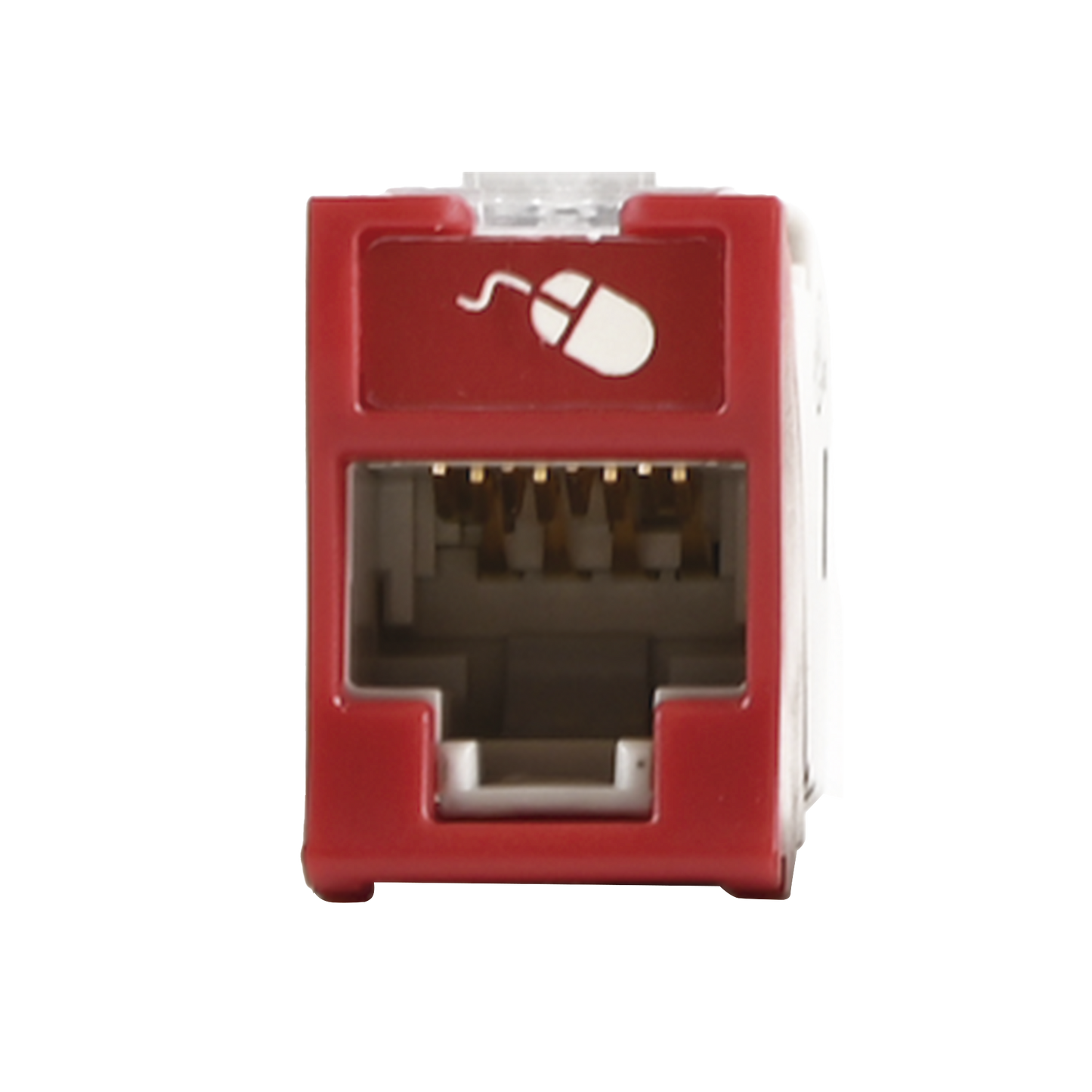 U6-H03NS - Jack Ultramax Cat6, UTP, Montaje H�brido en Placa de Pared (Plano y Angulado), Color Rojo, Punch Down