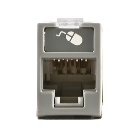 U6-H04NS - Jack Ultramax Cat6, UTP, Montaje H�brido en Placa de Pared (Plano y Angulado), Color Gris, Punch Down