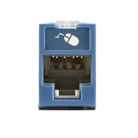 U6-H06NS - Jack UltraMAX Cat6, UTP, Montaje H�brido en Placa de Pared (Plano y Angulado), Color Azul, Punch Down