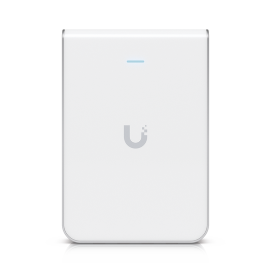U6-IW - Access Point UniFi U6 In Wall/Montaje p/pared, WIFI 6 2.4 Y 5 Ghz, hasta 5.3 Gbps, 1 pto PoE In, 4 ptos secundarios (1 PoE Out)